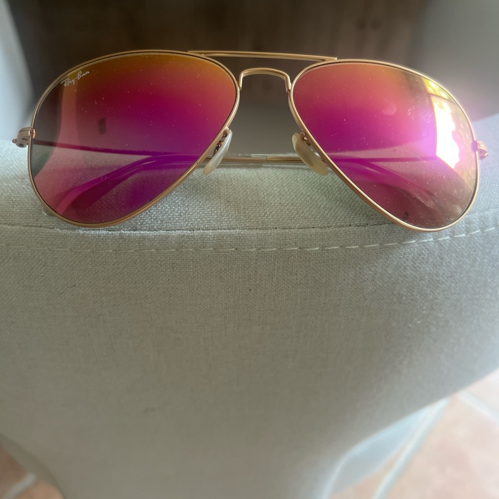 Ladies Ray-ban aviator, pink iridescent sunglasses